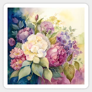 Watercolor Flowers Painting Sticker